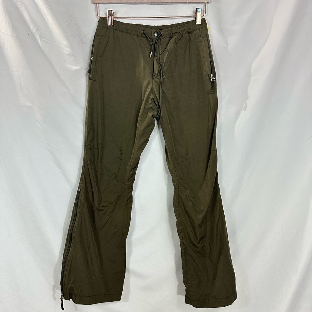 Y2K Banana Republic olive green windbreaker wide leg pants size 2